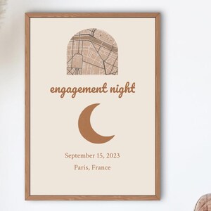 Impresión de estrella o mapa callejero personalizado estilo bohemio / Póster minimalista de evento vital / Regalo de compromiso / Arte del cielo nocturno para la primera casa / Archivo digital de 18 x 24