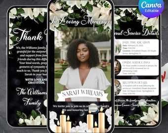 Animated Funeral Invitation, Memory funeral Animated invitation, Celebration of Life (MP4 Digital Download)