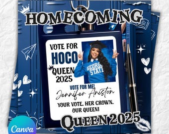 Vote Homecoming Queen Flyer, Homecoming Flyer, Class Flyer, Campaign Flyer, Class Campaign Flyer, Election Flyer, Homecoming Campaign Flyer