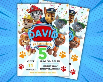 Sjabloon bewerkbare verjaardagsuitnodiging, afdrukbare verjaardagsuitnodiging, sjabloon voor digitale kinderfeestje Evite Bday Card