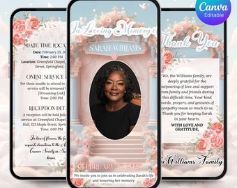 Animated Funeral Video Invitation, DIY Template Design, Celebration Of Life Invite, Funeral Announcement, Premade Memorial Service E-Invite