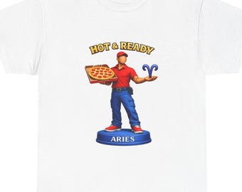 Aries Pizza Delivery Shirt | Hot & Ready Zodiac Tee