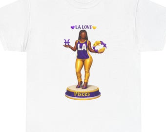 Pisces LA Shirt | Purple Gold Astrology Tee, Zodiac Birthday Gift
