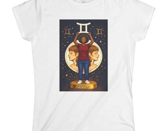 Gemini Zodiac Graphic Tee, Astrology Horoscope Shirt, Cotton Womens Top