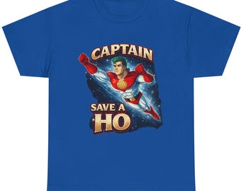 Captain Save A Ho t-shirt | Retro Superhero Illustration, Funny Graphic Tee