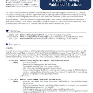 Akademischer Lebenslauf-Leitfaden + Real PhD Beispiel + KOSTENLOSE Overleaf LaTeX-Vorlage | Holen Sie sich schnell Vorstellungsgespräche