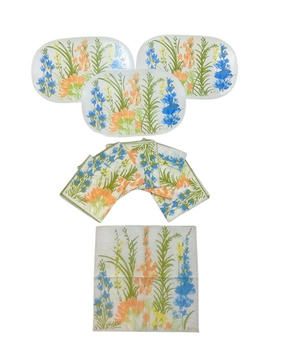 Vintage 1960s 1970s VERA NEUMANN Floral Print Napkin (6  display picture 1