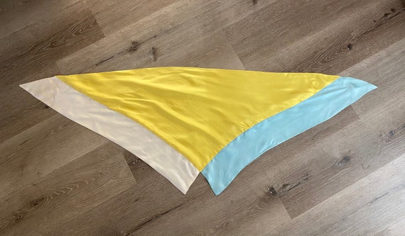Pastel Color Block Silky Scarf Buy Pastel Colour Block Linen Blend Lightweight Scarf from  main image 4