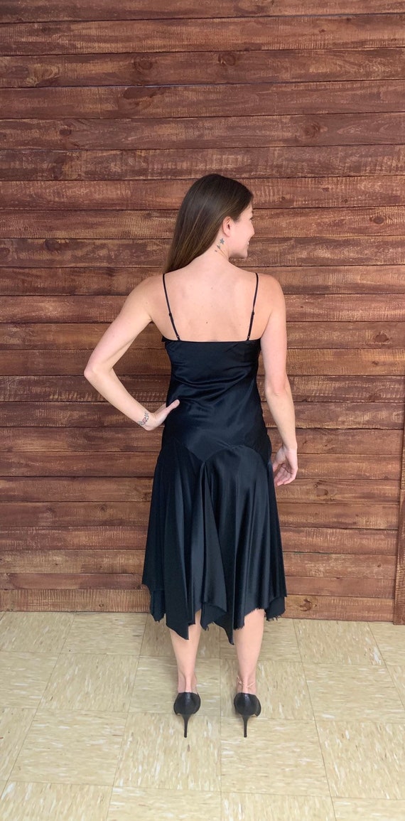 Vintage 1990s 90s does 20s black all silk 2-in-1 … - image 3