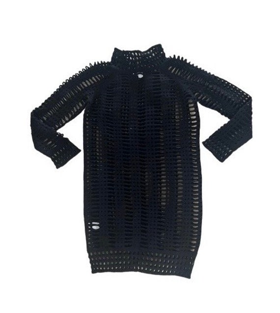knee length dresses for ladies Early 2000s Black Sequin Mini Dress