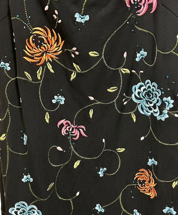 Buy Vintage BCBG MAX AZRIA Slinky Black Floral Embroidered Spaghetti Strap  Midi Dress, Size Small Online in India