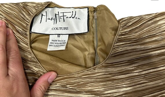Vintage MARY MCFADDEN COUTURE fortuny pleated gol… - image 6