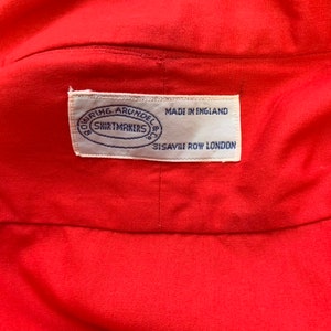 Vintage 1950s BOWRING ARUNDEL bright red unisex night shirt or chore dress, 'oversized One Size' image 6
