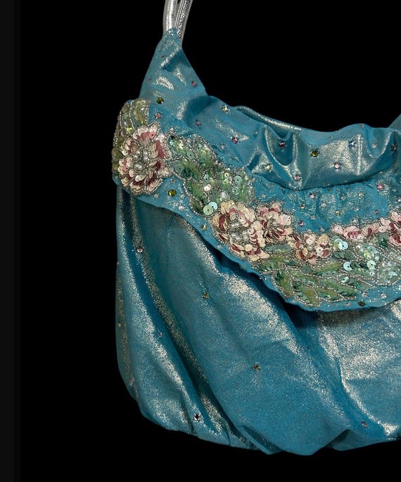 Vintage 1980s RITA DIANA for MYLINKA metallic blu… - image 2