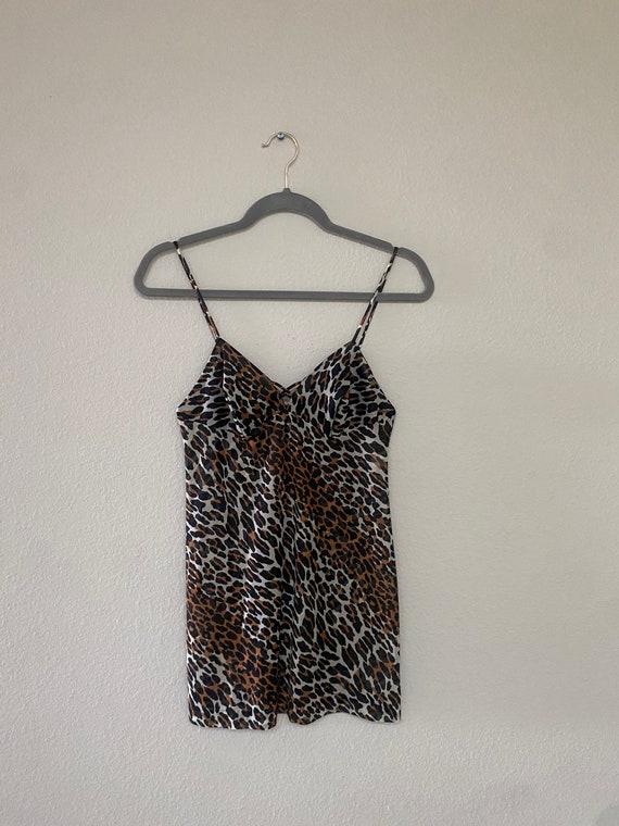 Vintage 1970s VANITY FAIR leopard print nylon min… - image 2