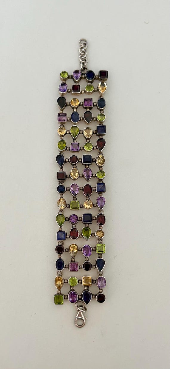 Vintage 1990s 925 Sterling silver amethyst, garne… - image 2