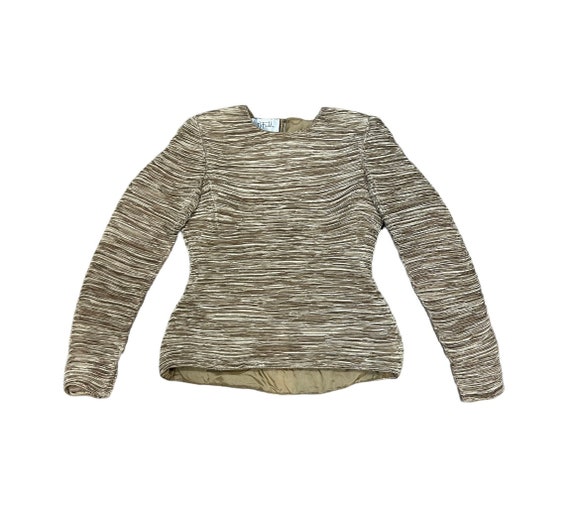 Vintage MARY MCFADDEN COUTURE fortuny pleated gol… - image 2