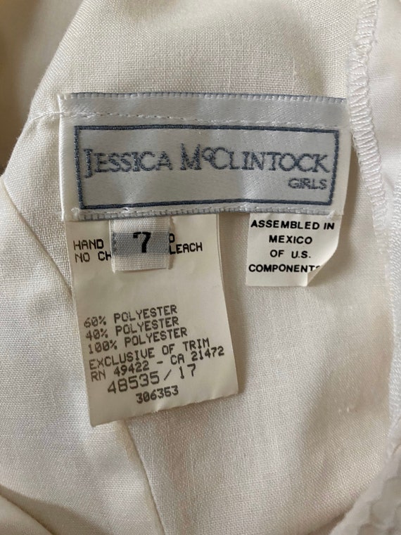 Vintage 1980s JESSICA MCCLINTOCK white cotton & e… - image 5