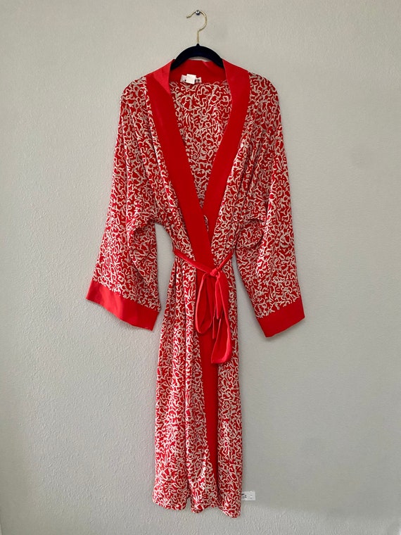 Vintage 1980s JOSIE by NATORI red and tan abstract