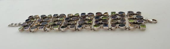 Vintage 1990s 925 Sterling silver amethyst, garne… - image 5