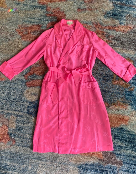 Vintage 1950 1960s SAKS FIFTH AVENUE hot pink flo… - image 3