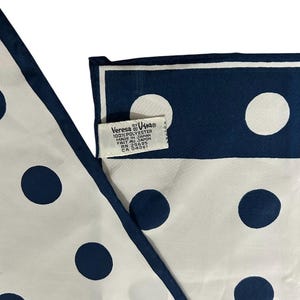 Vintage 1960s SCARVES BY VERA by Vera Neumann navy blue & white reverse polka dot print scarf image 4
