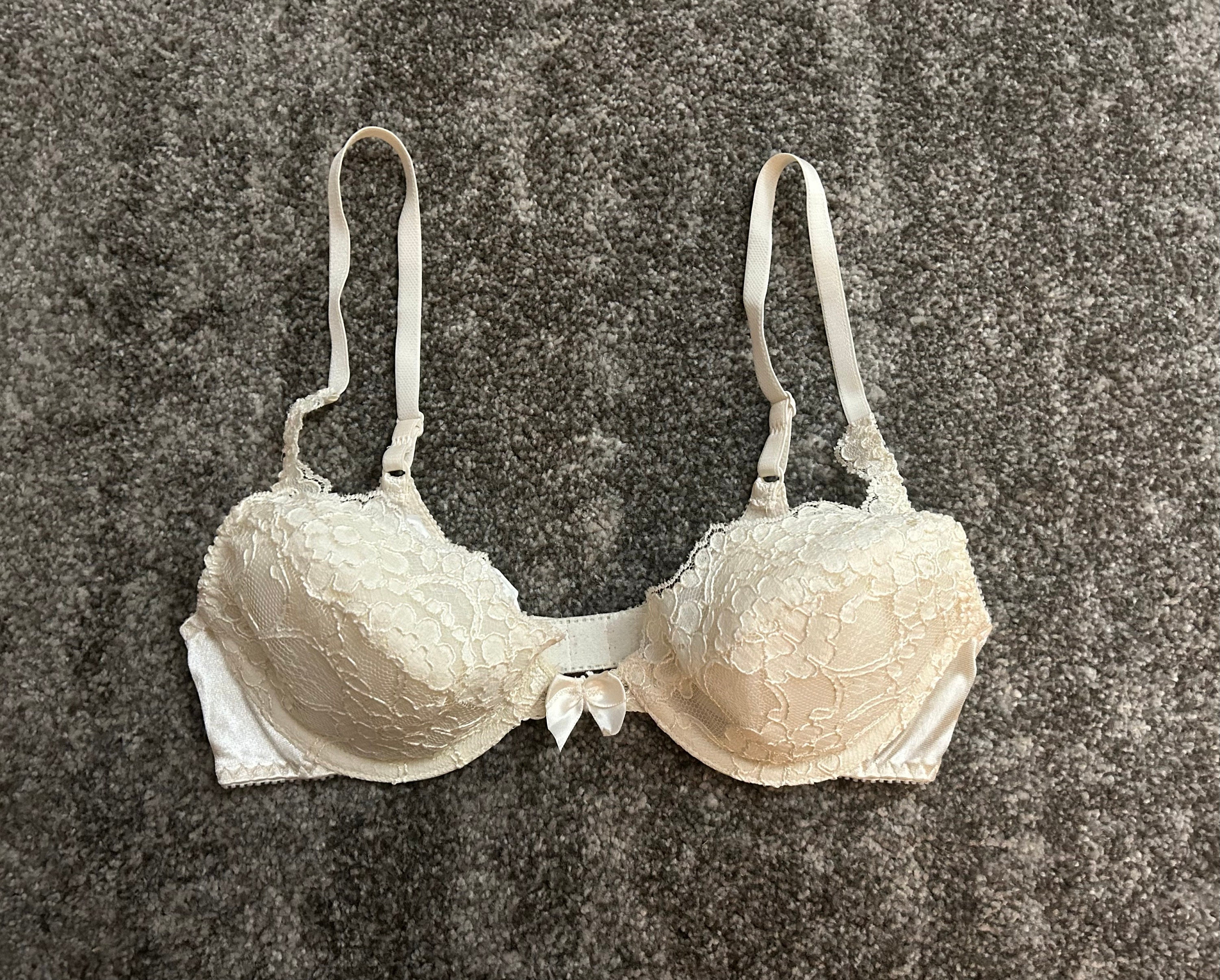 Victoria's Secret 38DDD BRA SET+garter+XXL BEIGE SILVER crystal