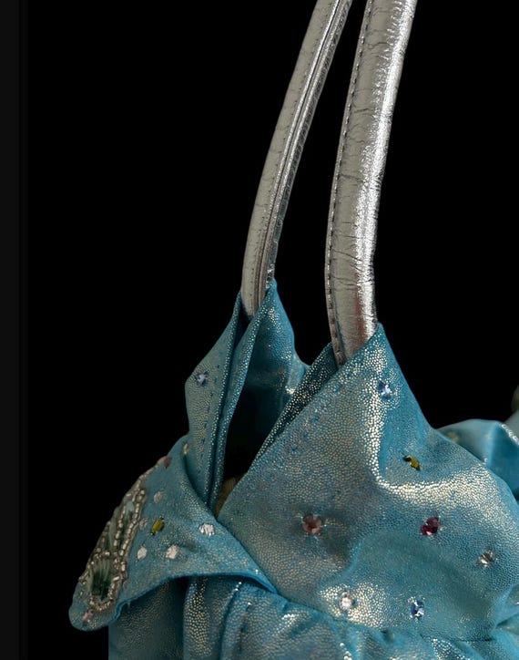 Vintage 1980s RITA DIANA for MYLINKA metallic blu… - image 6