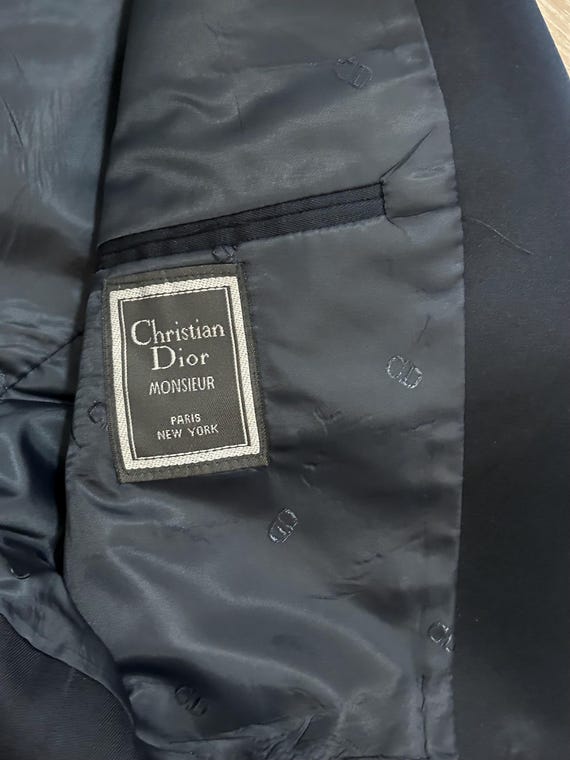 Sale - 1980s CHRISTIAN DIOR MONSIEUR Navy Blue Pin Striped