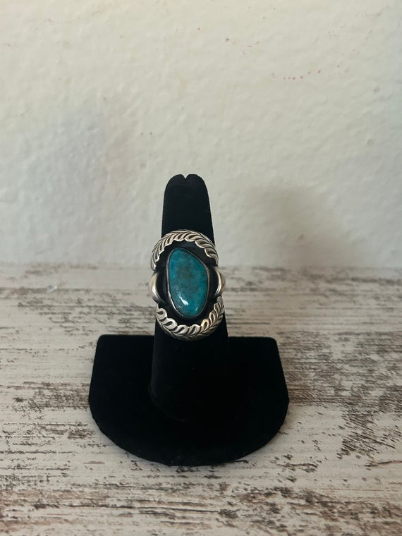 Vintage 1970s blue turquoise & 925 sterling silve… - image 4