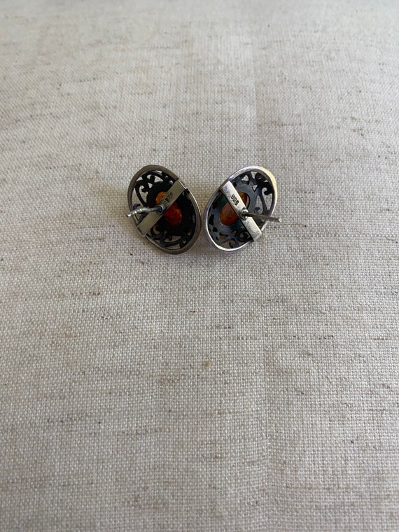Vintage 1960s 1970s baltic amber & sterling silve… - image 5