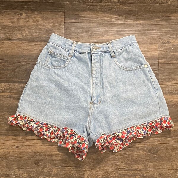 90s Floral Denim Shorts main image 1