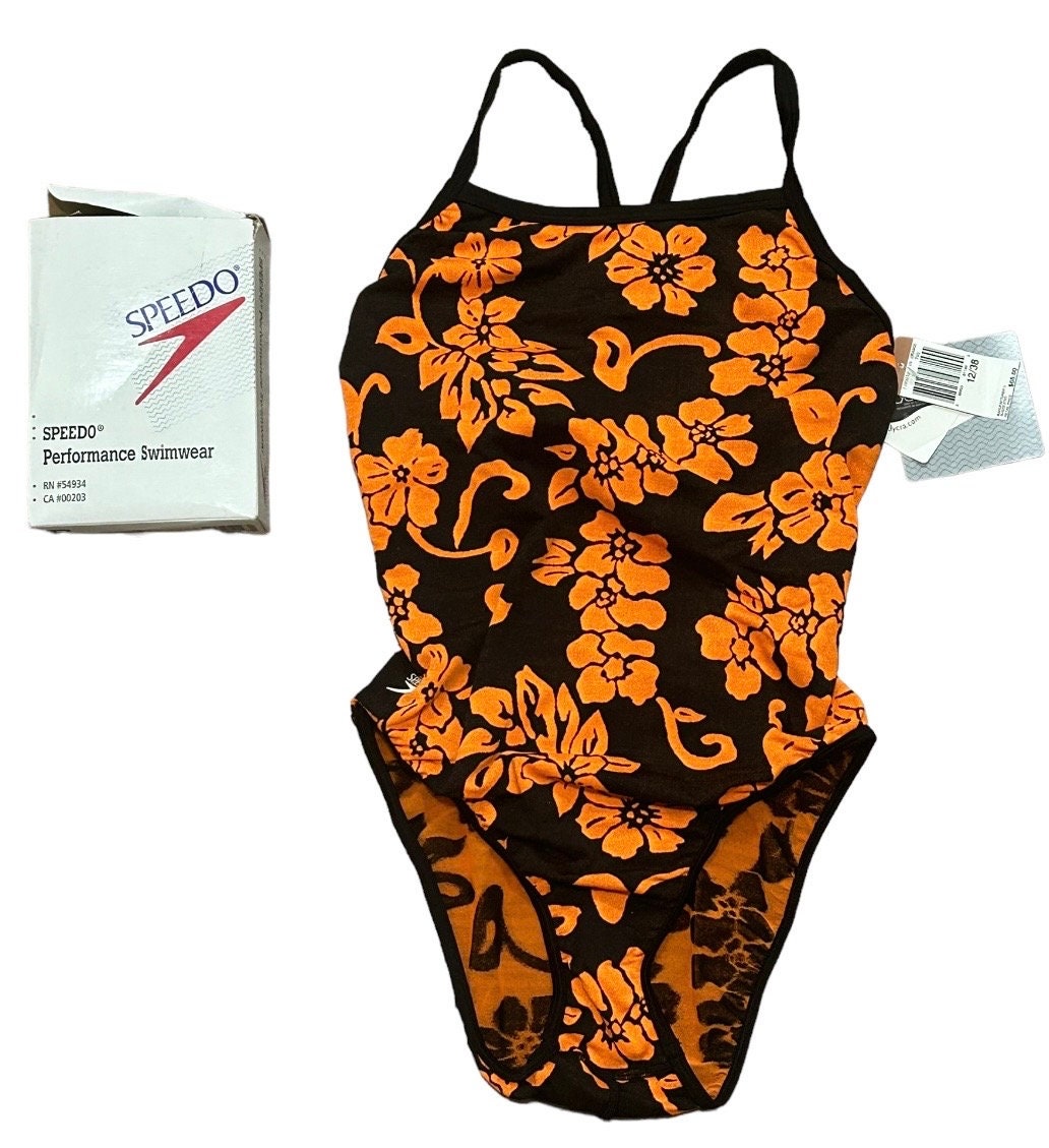 Vintage Late 1990s Early 2000s Neon Orange & Black Tropical