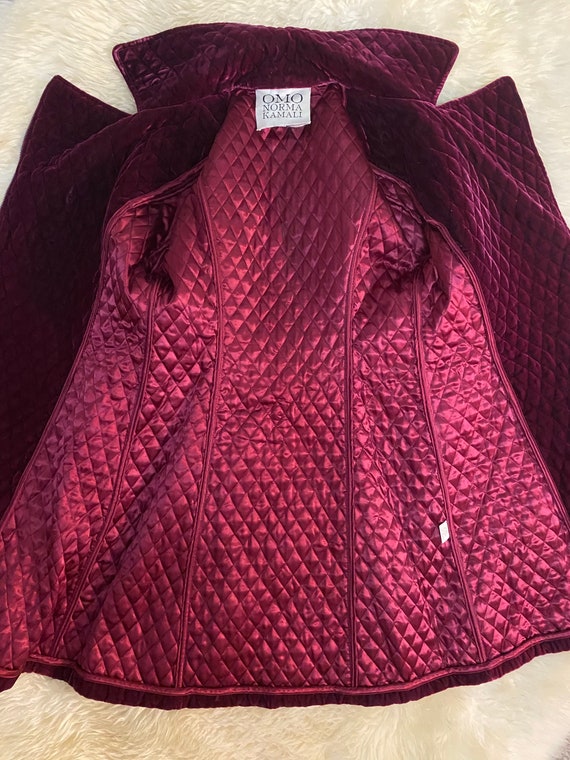 Vintage 1990s OMO by NORMA KAMALI burgundy red quilte… - Gem