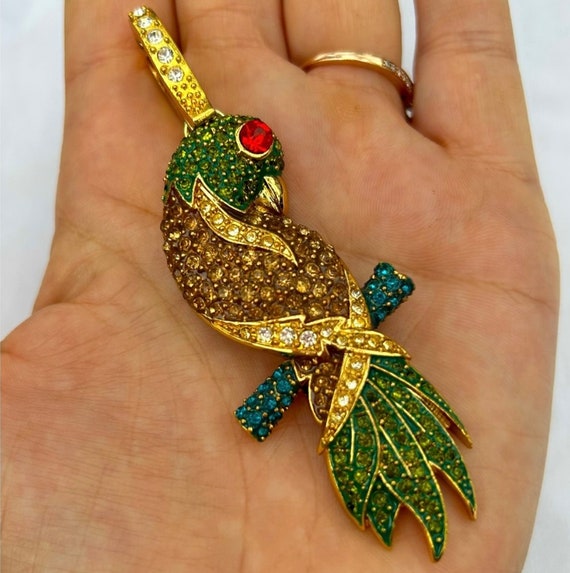 Broche Pendentif Perroquet Avec Strass - Multicolore, Neuf Avec étiquettes