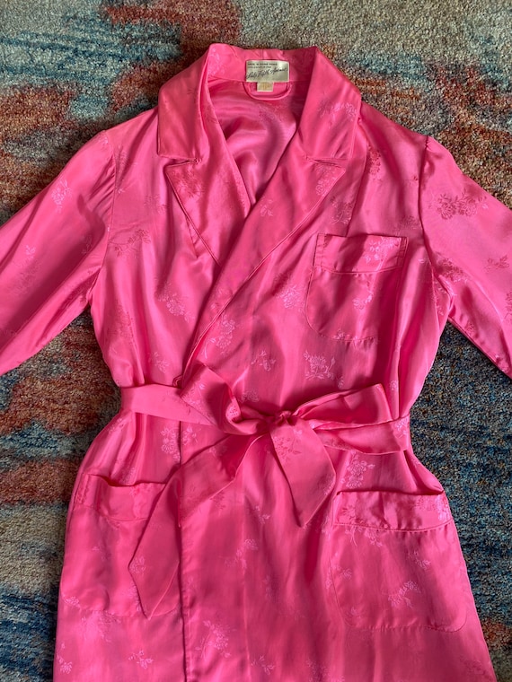 Vintage 1950 1960s SAKS FIFTH AVENUE hot pink flo… - image 4