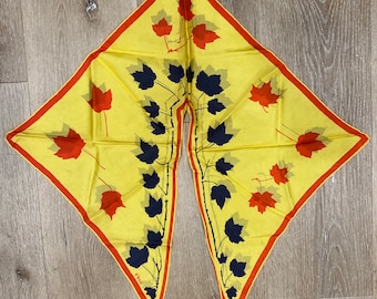 Vintage VEA NEUMANN 'Wingtip by Vera yellow, red, & black silk neck scarf