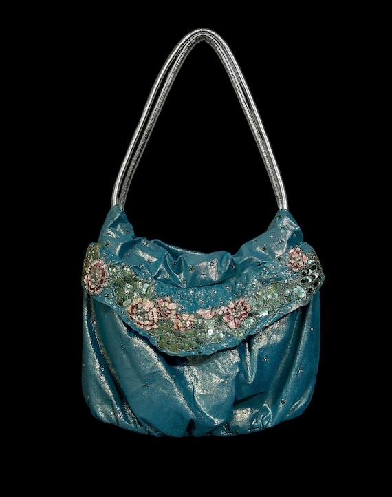 Vintage 1980s RITA DIANA for MYLINKA metallic blu… - image 1