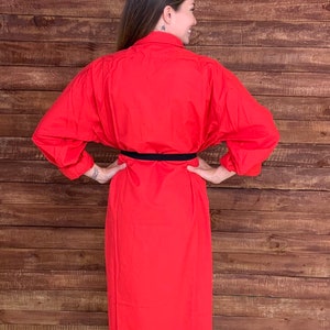 Vintage 1950s BOWRING ARUNDEL bright red unisex night shirt or chore dress, 'oversized One Size' image 5
