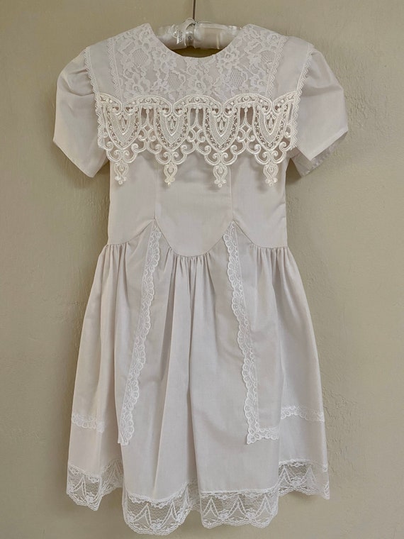 Vintage 1980s JESSICA MCCLINTOCK white cotton & e… - image 2