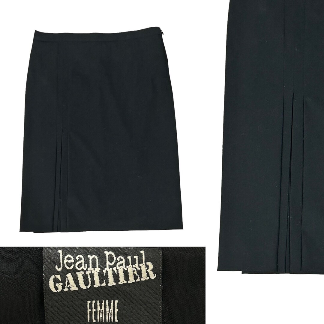 Vintage 1990s JEAN PAUL GAULTIER Femme Black Side Pleated