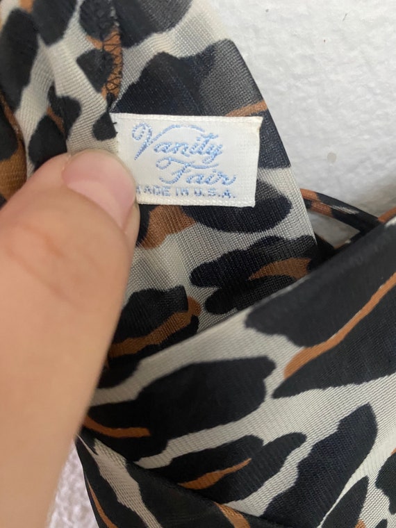 Vintage 1970s VANITY FAIR leopard print nylon min… - image 7