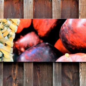 Apple Photograph / Photography Art Wall Panel / Metal Wall Art / Apples Basket / Fruit Digital / New Zealand / 12 x 36 inches image 1