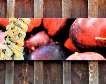 Apple Photograph / Photography Art Wall Panel / Metal Wall Art  / Apples Basket / Fruit Digital / New Zealand / 12 x 36 inches