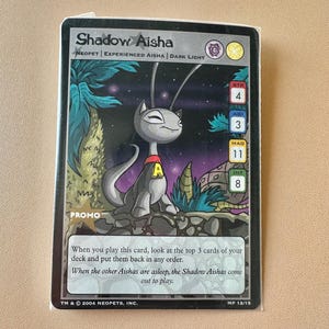 Shadow Aisha 12/15 McDonald&#39;s 2004 Promo Neopets Trading Card Game TCG Factory Sealed