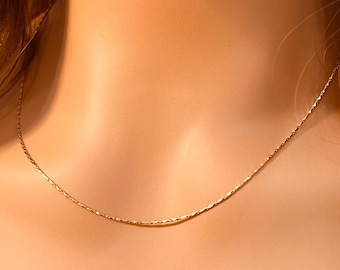 Gold Filled Snake Necklace | 0.8mm Twist Chain | 16" 18" Length