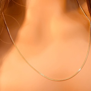 Gold Filled Curb Necklace | 0.9mm Width | 16–30 Inch, Thin Gold Chain, Chain for Pendant, Necklace for Pendant, Curb Thin Necklace, Chains