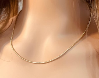 Gold Filled Snake Necklace | 1mm Dainty Layering Snake Chain for Women