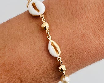 Gold Filled Puka Shell Bracelet: Coastal Layering Charm