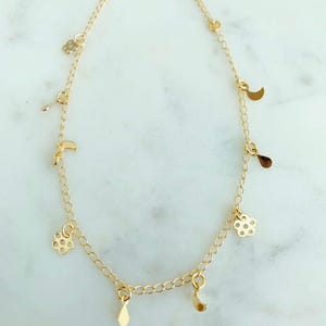Gold Filled Multi Charm Anklet | Dainty Everyday Accent